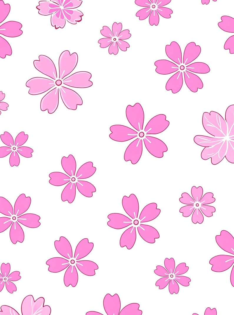 Pink Cherry Blossom Floral Pattern Rug
