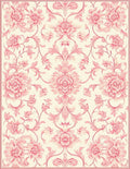 Pink Floral Damask Pattern Rug
