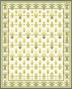 Ornate Fleur-de-Lis Patterned Rug