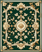 Elegant Gold Floral Vintage Pattern Rug