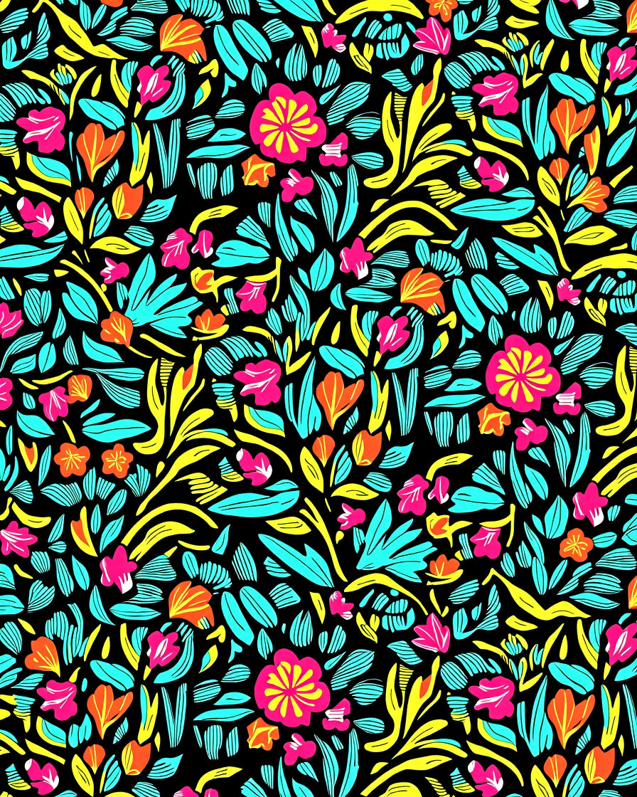 Vibrant Floral Pattern Rug