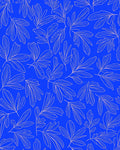 Bold Blue Leaf Line Art Design Rug