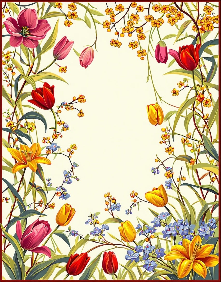 Vibrant Floral Botanical Garden Design Rug