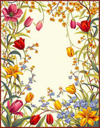 Vibrant Floral Botanical Garden Design Rug