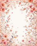 Delicate Pink Floral Patterned Art Rug