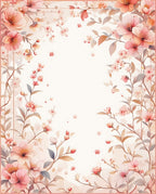 Delicate Pink Floral Patterned Art Rug