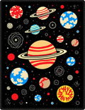 Cosmic Planets and Stars Black Rug