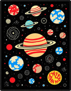 Cosmic Planets and Stars Black Rug