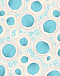 Coastal Blue Shells Swirls Pattern Rug