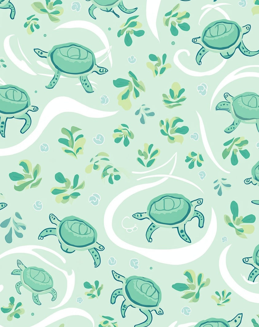 Sea Turtle Aquatic Pattern Design Rug