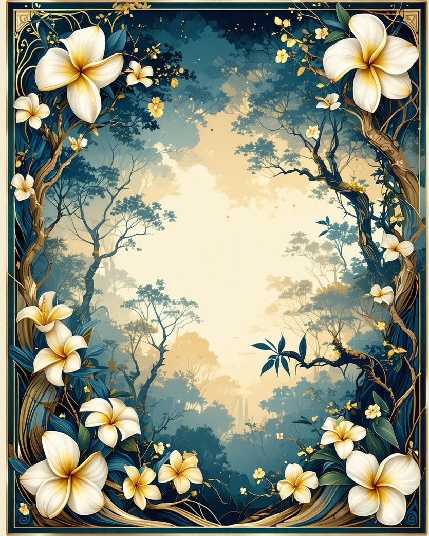 Enchanted Floral Forest View Rug