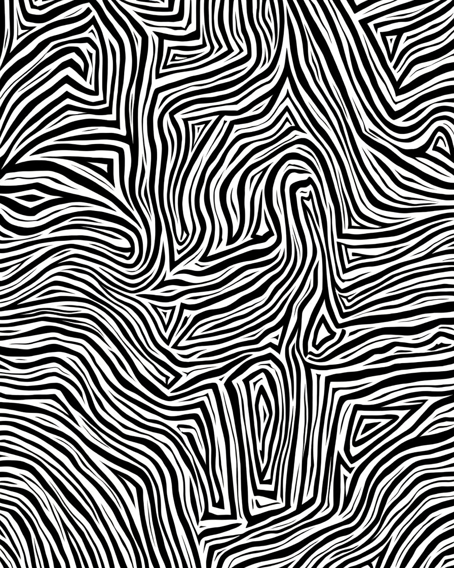 Bold Black White Dynamic Lines Rug