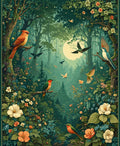 Enchanted Forest Birds and Blossoms Rug