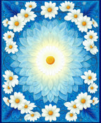 Radiant Blue Daisy Mandala Design Rug