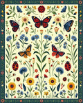 Whimsical Butterflies Garden Blooms Rug