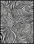 Bold Black White Floral Waves Rug