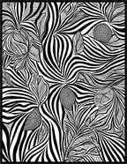 Bold Black White Floral Waves Rug