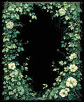 Vintage Floral Vine Border Design Rug