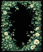 Vintage Floral Vine Border Design Rug