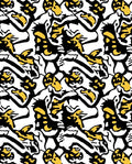 Bold Black Gold Abstract Pattern Rug