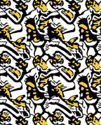 Bold Black Gold Abstract Pattern Rug