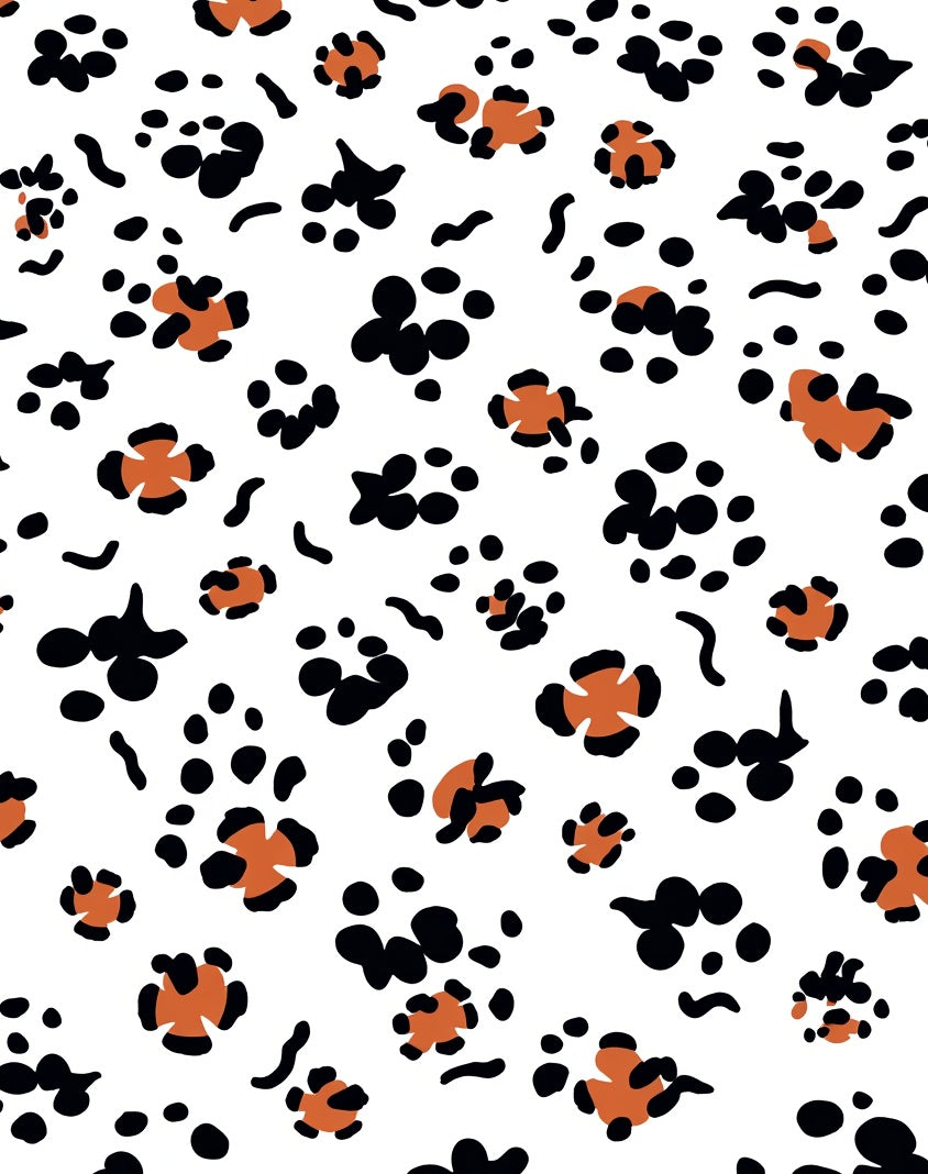 Abstract Spotty Paw Print Pattern Rug