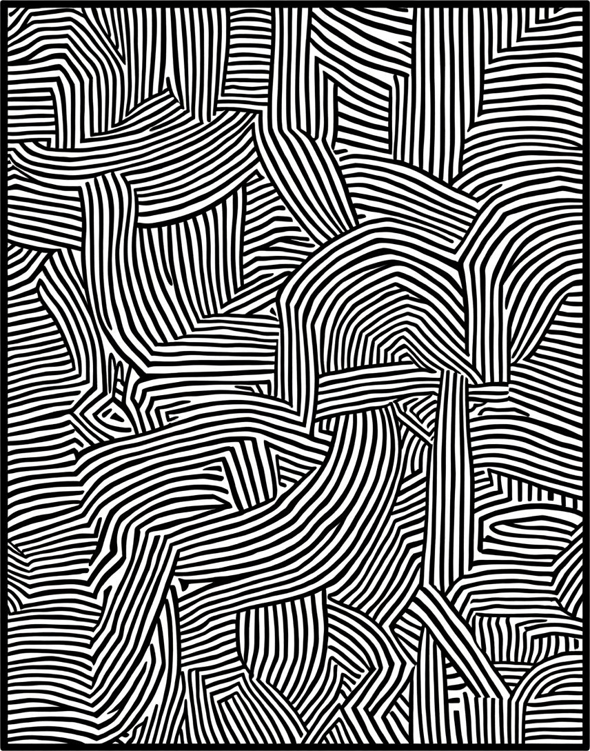 Abstract Striped Optical Illusion Design Rug