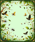 Whimsical Insects Botanical Garden Design Rug