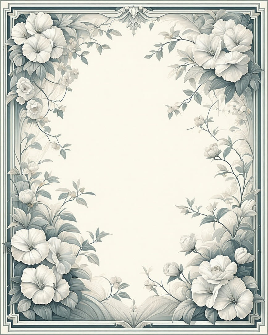 Botanical Garden White Floral Design Rug