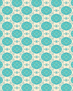 Aqua Teal Floral Oval Scroll Rug