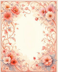 Floral Scrollwork Delicate Pink Rug