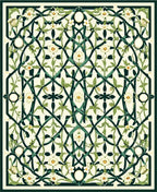 Intricate Floral Vine Lattice Design Rug