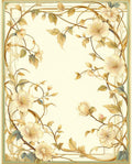 Elegant Floral Vine Art Nouveau Rug