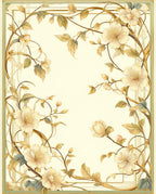Elegant Floral Vine Art Nouveau Rug
