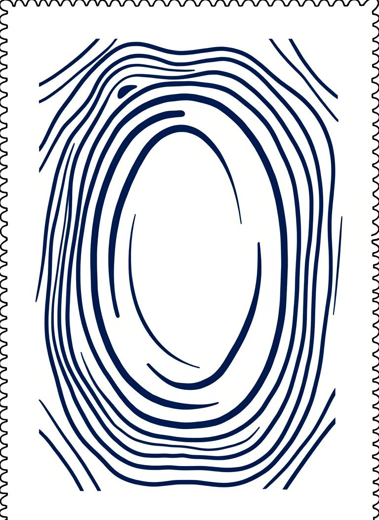 Navy Blue Abstract Swirl Oval Rug