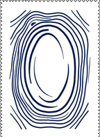 Navy Blue Abstract Swirl Oval Rug