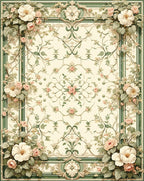Elegant Floral Garden Pattern Rug