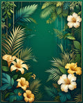 Lush Tropical Floral Botanical Design Rug