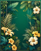 Lush Tropical Floral Botanical Design Rug
