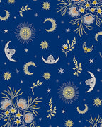 Celestial Night Sky Floral Pattern Rug