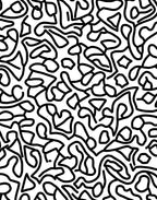 Abstract Black White Organic Line Art Rug