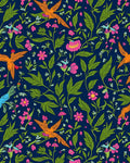 Vibrant Birds Floral Folk Rug
