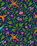 Vibrant Birds Floral Folk Rug