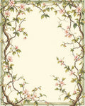 Whimsical Pink Blossom Branch Pattern Rug