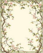 Whimsical Pink Blossom Branch Pattern Rug