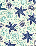 Coastal Starfish Swirls Pattern Rug