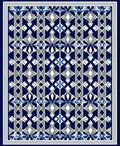 Blue Gray Abstract Geometric Pattern Rug