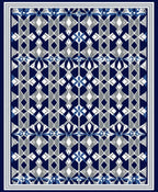 Blue Gray Abstract Geometric Pattern Rug
