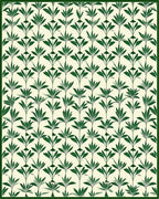 Green Leafy Branch Pattern Design Rug