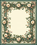 Charming Floral Border Design Rug
